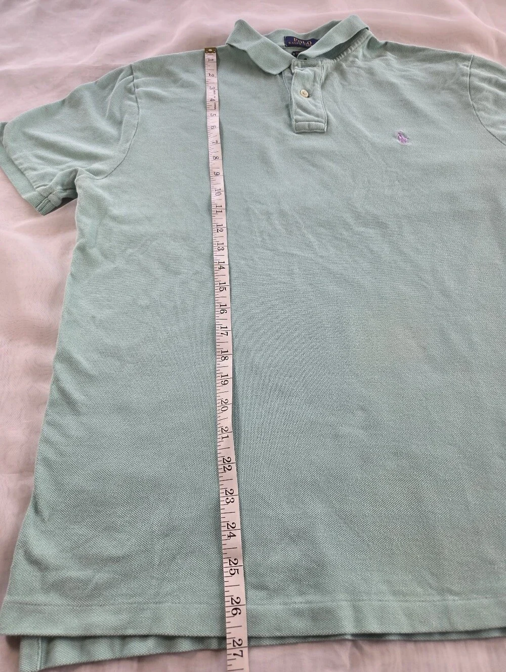 Ralph Lauren Light Mint Polo Shirt with Embroidered Pony Preppy Classic Summer